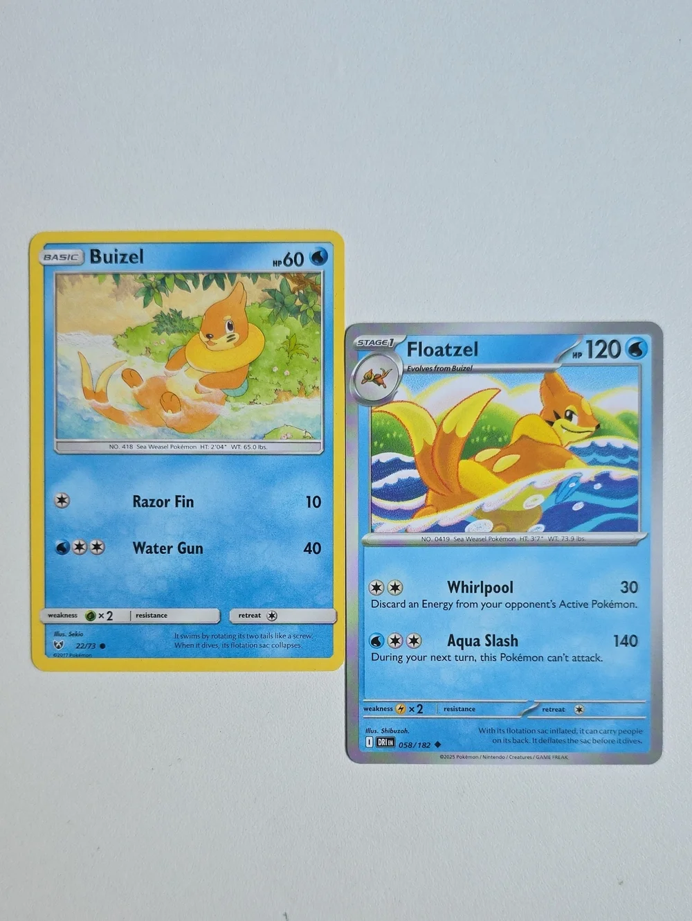 Pokemon Buizel And Floatzel Trading Card